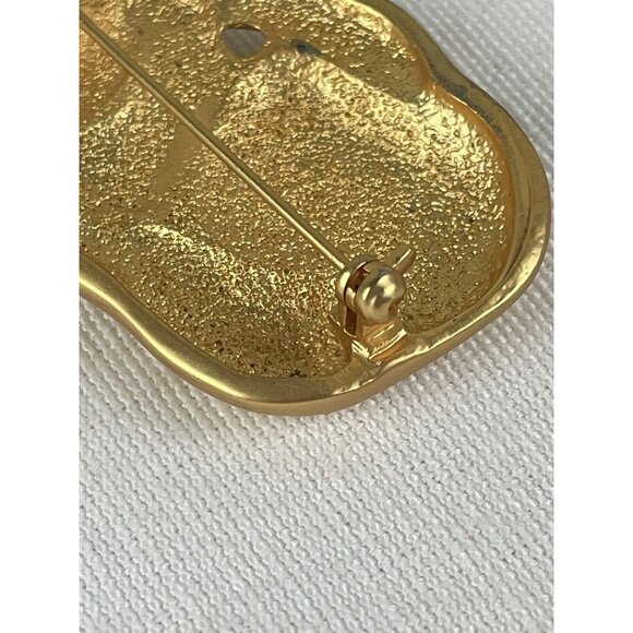 Vintage Gold Tone Sleeping Cat Brooch Pin 80’s 90's Estate - Picture 6 of 7